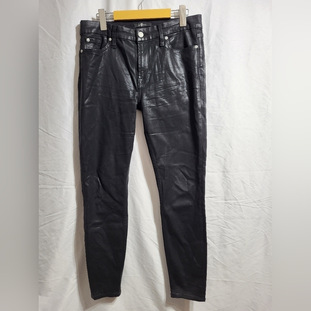 7 For All Mankind Dark Charcoal Skinny Jeans, Size 31x28